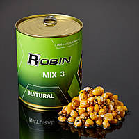 Зерновой микс цельно зерновой прикорм для рыбалки ROBIN MIX-3 Натурал 900мл ж/б