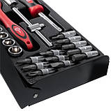 Набір інструментів 1/4", 28 од. (гол. 4-13 мм, біти 11 од.) INTERTOOL ET-6028, фото 6