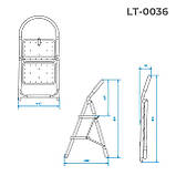 Стрем’янка 2 сходинки, висота 890мм INTERTOOL LT-0036, фото 8