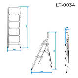 Драбина 4 ступені INTERTOOL LT-0034, фото 7