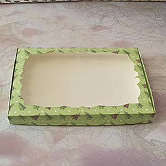 Коробка для пряників із віконцем 20*30 см Ялинки