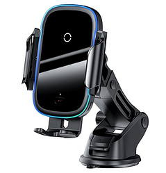 Автотримач з безпровідною зарядкою на панель/скло/повітропровід Baseus Light Electric 15W Чорний (WXHW03-01)