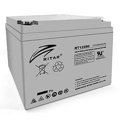 Акумуляторна батарея AGM RITAR RT12280, Gray Case, 12 V 28 Ah (16 х178 х125) Q2