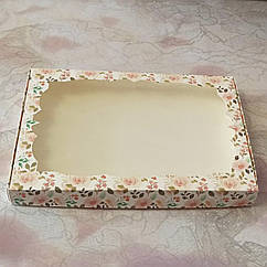 Коробка для пряників із віконцем 20*30 см Троянди ніжні