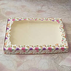 Коробка для пряників із віконцем 20*30 см Троянди