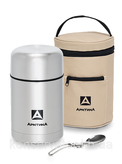 Термос для їжі із широким горлом Термочохлом і складаною ложкою 0.75 л. "АРКТИКА"