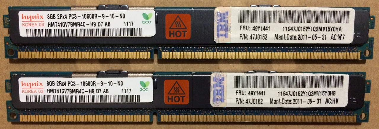 16GB 2*8GB DDR3 1333MHz Hynix 10600R PC3 REG ECC RAM Серверная оперативная память