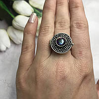 Кольцо с секретом мистик топаз кольцо круг с мистическим топазом в серебре. Размер 18