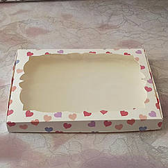 Коробка для пряників із віконцем 20*30 см Сердечка