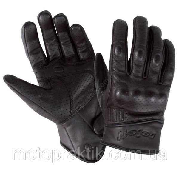 Roleff RO 71 Leather Gloves Black, S Мотоперчатки кожаные летние с защитой - фото 1 - id-p233024215