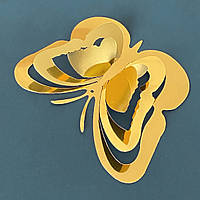 Метелик з дзеркального полістиролу золото DU 040
