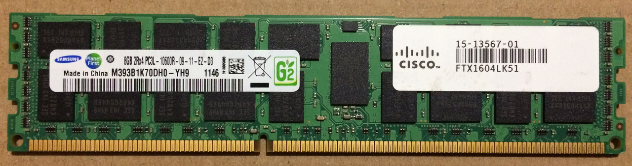 8GB DDR3L 1333MHz Samsung 10600R 2Rx4 PC3L REG ECC RAM Серверна оперативна пам'ять