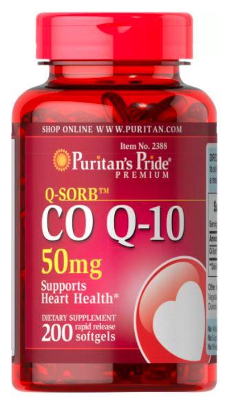 Puritan's Pride Q-SORBTM Co Q-10 50 mg, Коензим Q10 (200 капс.)