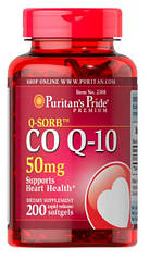 Puritan's Pride Q-SORBTM Co Q-10 50 mg, Коензим Q10 (200 капс.)