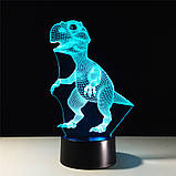 Світильник-нічник 3D з пультом керування Динозавр, фото 3