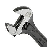 Ключ розвідний 150мм, Cr-V, чорний, фосфатований, з полірованої головкою INTERTOOL XT-0056, фото 3