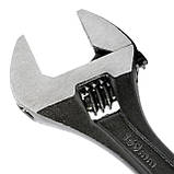 Ключ розвідний 150мм, Cr-V, чорний, фосфатований, з полірованої головкою INTERTOOL XT-0056, фото 6