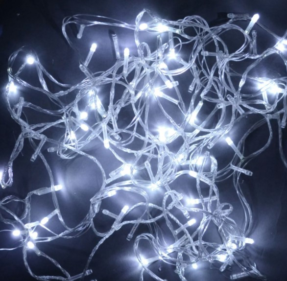 Світлодіодна гірлянда на 100 лампочок, довжина шнура 9 метрів, колір світіння білий, фото 1