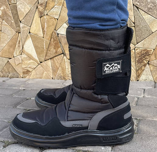 Сапоги мужские дутики зимние высокие на меху Аляска | Зимняя обувь ...