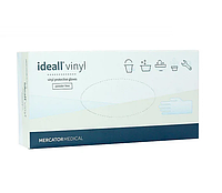 Перчатки IDEALL VINYL виниловые нестерильные неопудренные универсальные защитные одноразовые L 50 пар