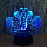 Світильник-нічник 3D з пультом керування Перегоновий автомобіль, фото 6