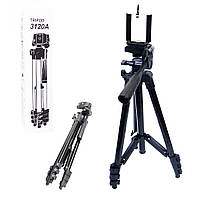 Штатив тренога для камеры Tripod 3120A с креплением для телефона алюминиевый 102 см со встроенным уровнем