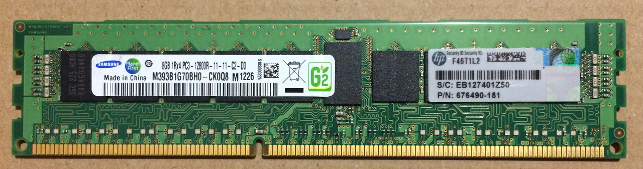 8GB DDR3 1600MHz Samsung 12800R 1Rx4 PC3 REG ECC RAM Серверна оперативна пам'ять