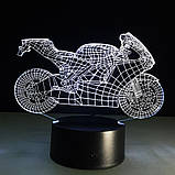 Світильник-нічник 3D з пультом керування Мотоцикл, фото 7