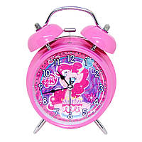 Дитячий настільний годинник-будильник метал (12х17х6см) My Little Pony (Мій маленький поні) рожевий