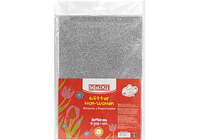 Флізелін А4 "Maxi" сріблястий з блискітками №MX61887(5)