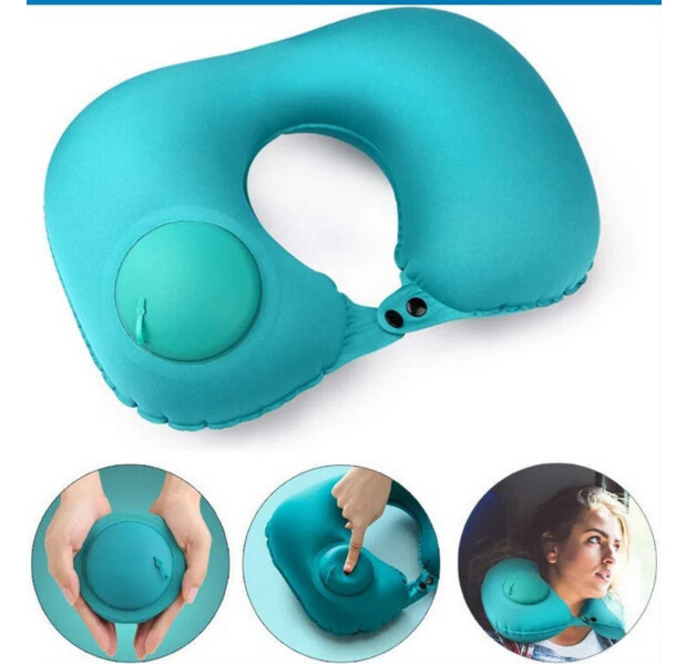Дорожня надувна подушка-підголівник на шию Travel Neck Pillow