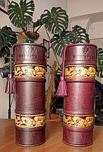 Подарунковий шкіряний тубус для елітного алкоголю "Скіфи 1"