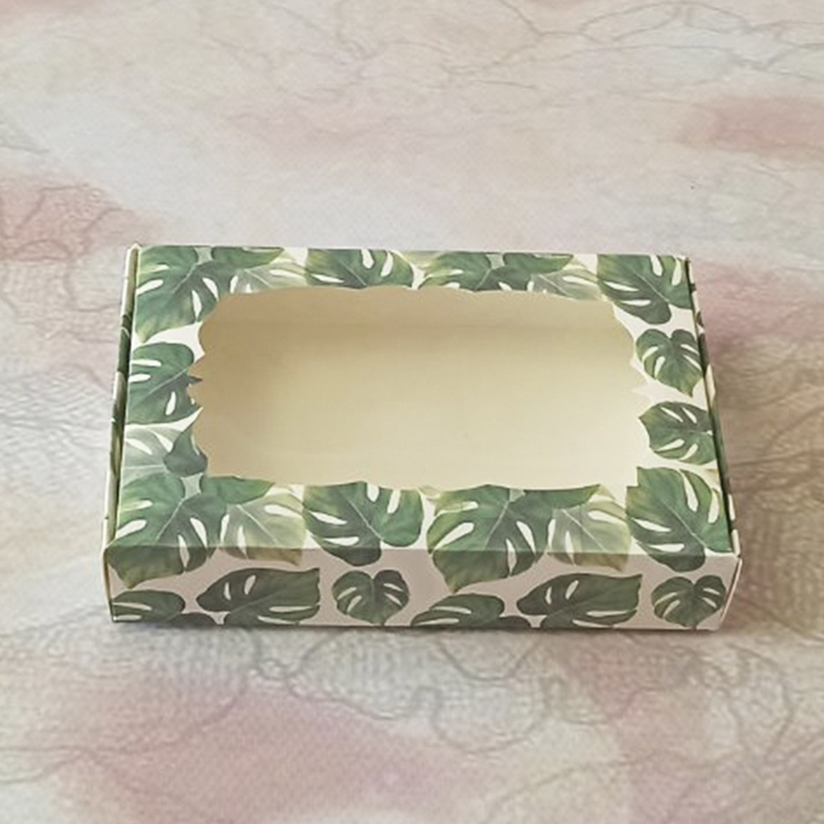 Коробка для пряників із віконцем 15*20 см Монстера, фото 1