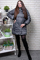 Великолепная удлиненная куртка-пальто, наполнитель Синтепон 200, "Плащевка" 44, 46 размер 44 46