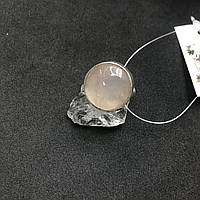 Розовый кварц круг кольцо с розовым кварцем в серебре 19,3 размер Индия