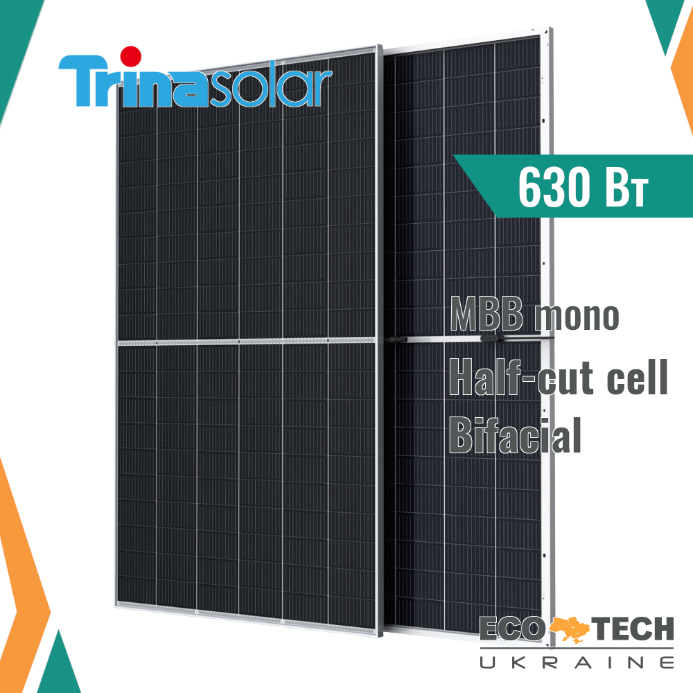 Сонячні панелі двосторонні Trina Solar TSM-DEG21C.20 630W