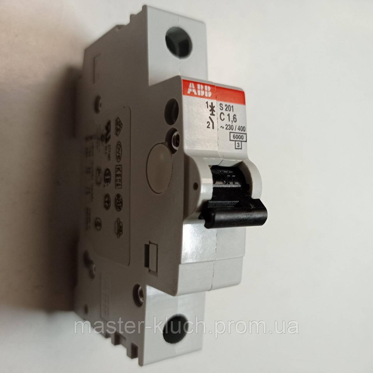 Автоматический выключатель ABB 1.6A S201 C1.6 - фото 3 - id-p31525855