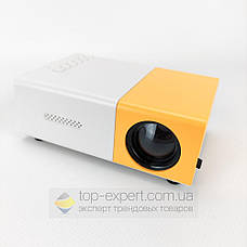 Портативний міні проектор YG-300 для будинку смартфона лід led кишеньковий проектор домашній домашнього, фото 3