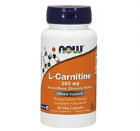NOW Л- Карнитин, L-Carnitine 500 мг, Now капсул №60