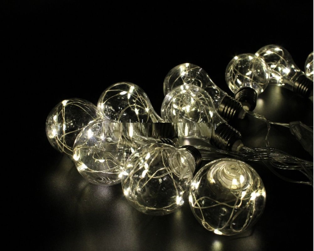 Xmas гірлянд у вигляді Лампочки 10 Led Білий теплий з з'єднувачем