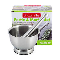 Ступка та пестик із неіржавкої сталі для спецій Kamille KM-8840