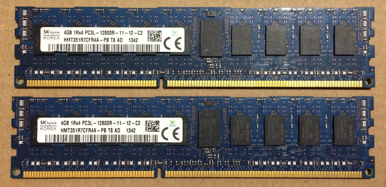 8GB 2*4GB DDR3L 1600MHz Hynix 12800R PC3L REG ECC RAM Серверна оперативна пам'ять