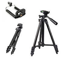 Штатив тринога для камери Tripod 3120A з кріпленням для телефону 102 см алюмінієвий з вбудованим рівнем