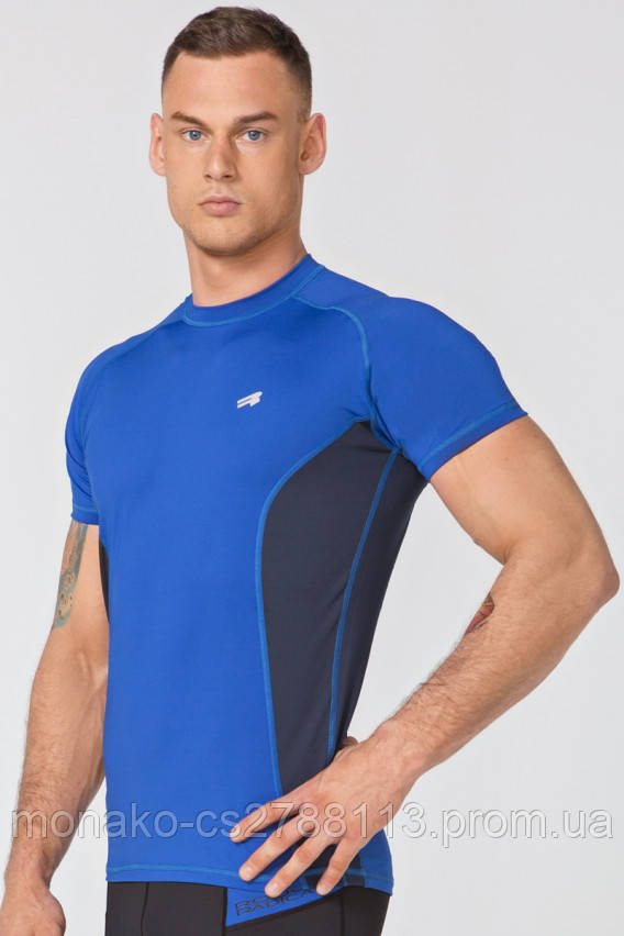 Мужская спортивная футболка рашгард Rough Radical Fury Duo SS, синяя с темно-синими вставками XL - фото 2 - id-p1503572811