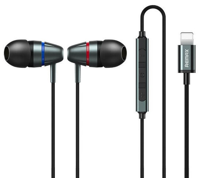 Навушники провідні гарнітура для iphone REMAX Lightning Metal Wired Earphone RM-660i Сірий