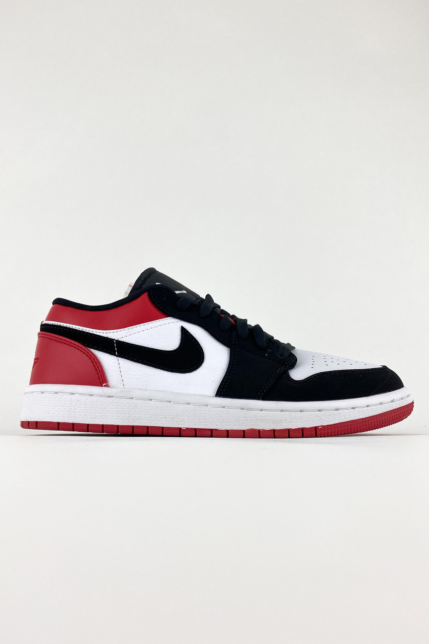 Женские кроссовки Nike Air Jordan 1 Low Red White (красные с белым) C-2788 повседневные молодежные