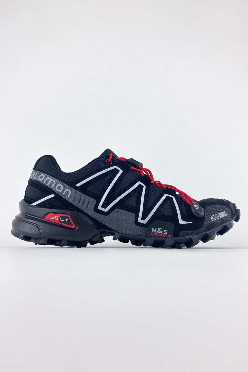 Мужские зимние кроссовки Salomon Fury 3 Black White (Черные) C-3594 качественные кроссы