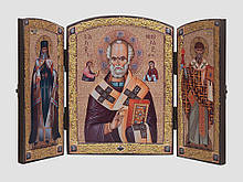 Складень: Св.Николай, Cв.Лука, Св.Спиридон
