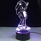 Світильник-нічник 3D з пультом керування Соник Бум, фото 4
