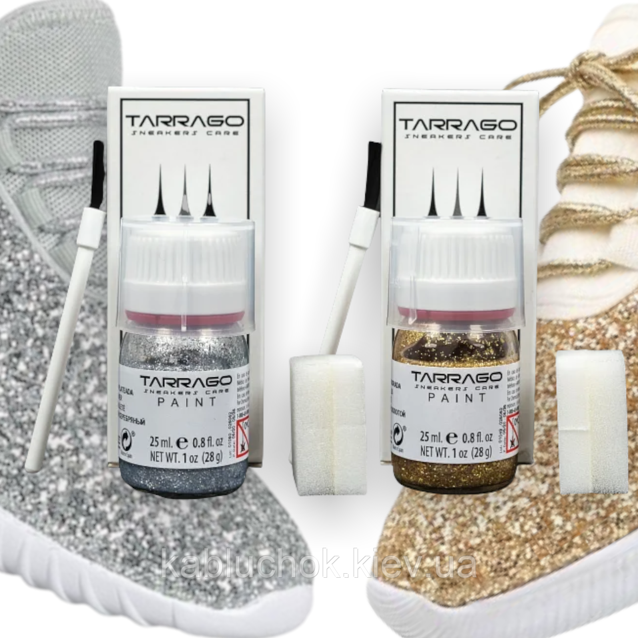 Фарба для кросівок Tarrago Sneakers Paint Glitter, 25 мл (2 кольори на вибір)